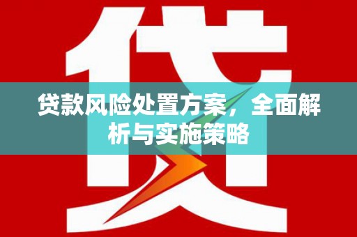绥江贷款风险处置方案，全面解析与实施策略
